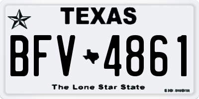 TX license plate BFV4861