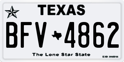 TX license plate BFV4862