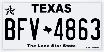 TX license plate BFV4863