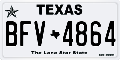 TX license plate BFV4864