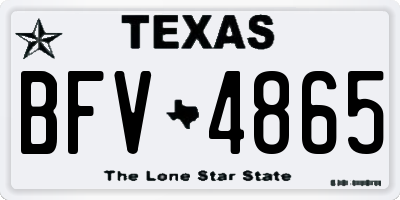 TX license plate BFV4865