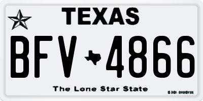 TX license plate BFV4866