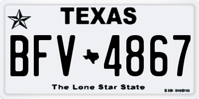 TX license plate BFV4867