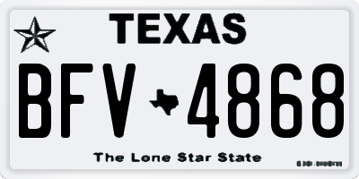 TX license plate BFV4868