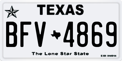 TX license plate BFV4869