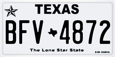 TX license plate BFV4872