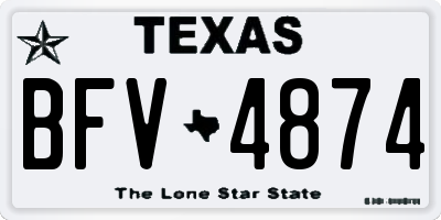 TX license plate BFV4874