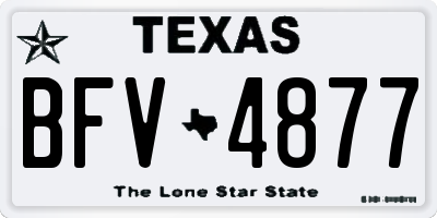 TX license plate BFV4877