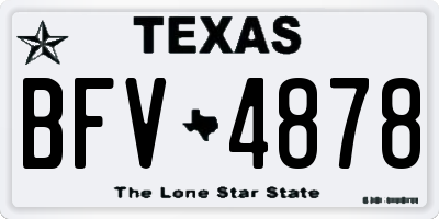 TX license plate BFV4878