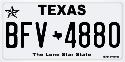 TX license plate BFV4880