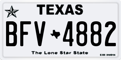 TX license plate BFV4882