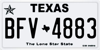 TX license plate BFV4883