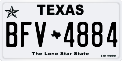 TX license plate BFV4884