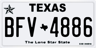 TX license plate BFV4886