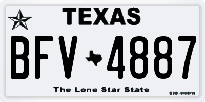 TX license plate BFV4887