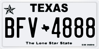 TX license plate BFV4888