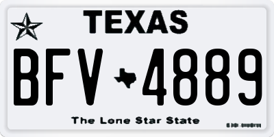 TX license plate BFV4889
