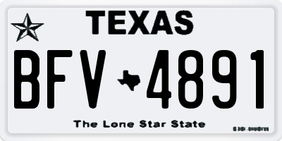 TX license plate BFV4891