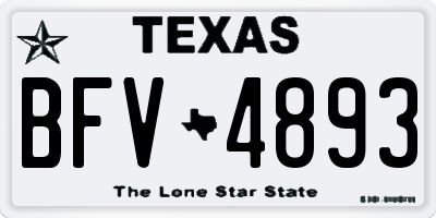 TX license plate BFV4893