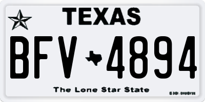TX license plate BFV4894