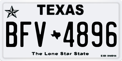 TX license plate BFV4896