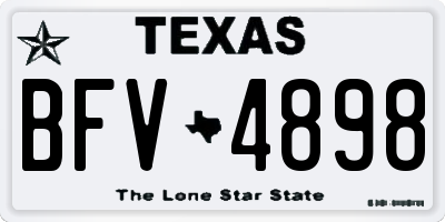 TX license plate BFV4898