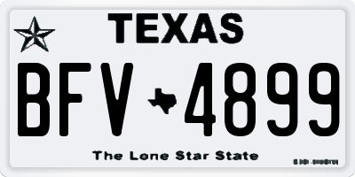 TX license plate BFV4899