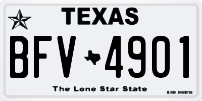 TX license plate BFV4901