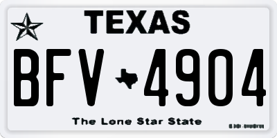 TX license plate BFV4904