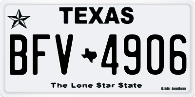 TX license plate BFV4906