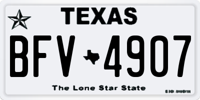 TX license plate BFV4907