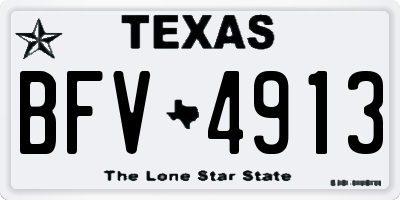 TX license plate BFV4913