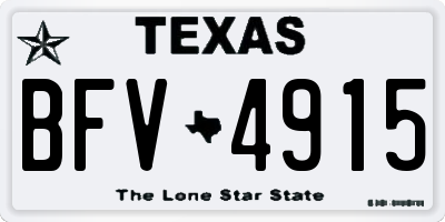 TX license plate BFV4915