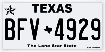 TX license plate BFV4929