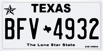 TX license plate BFV4932