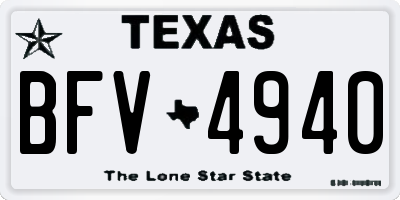 TX license plate BFV4940