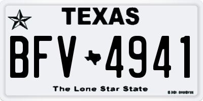 TX license plate BFV4941