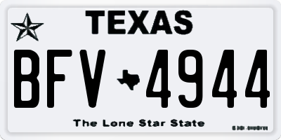TX license plate BFV4944