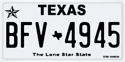 TX license plate BFV4945