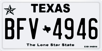 TX license plate BFV4946