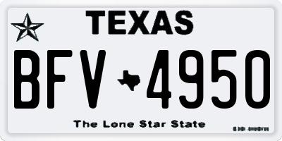 TX license plate BFV4950