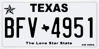 TX license plate BFV4951