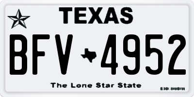TX license plate BFV4952