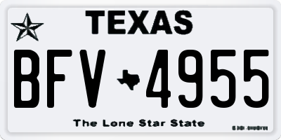 TX license plate BFV4955