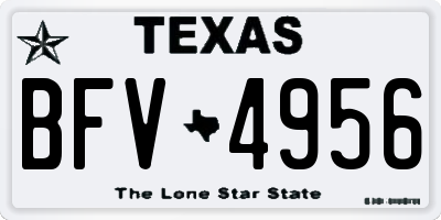 TX license plate BFV4956