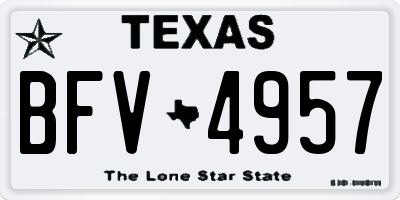 TX license plate BFV4957