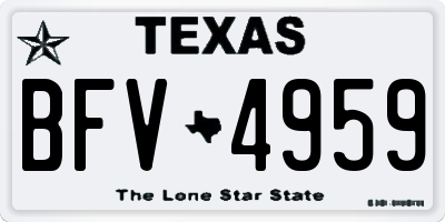 TX license plate BFV4959