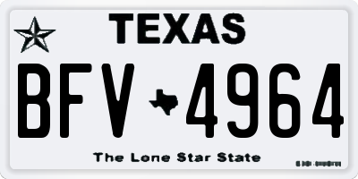 TX license plate BFV4964