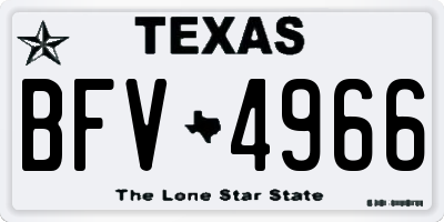 TX license plate BFV4966