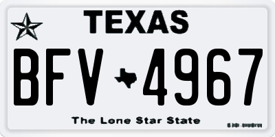 TX license plate BFV4967